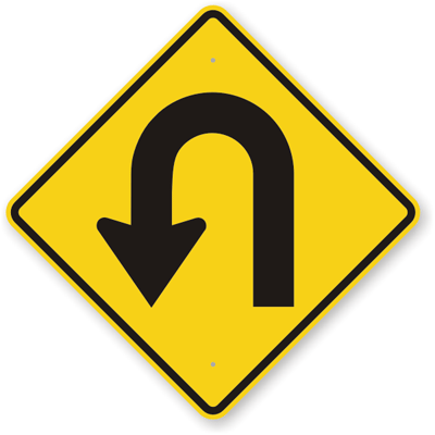 u-turn sign.