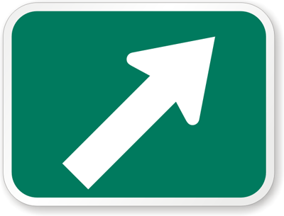 right arrow. Right Arrow Route Marker Sign