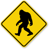 Novelty Sasquatch Big Foot Crossing Sign