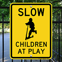 Slow Down Chldren At Play Sign