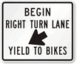 Begin Right Turn Lane Road Traffic Sign Symbol
