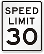 Speed Limit 30 For Road Traffic Sign