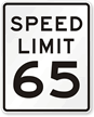 65 Speed Limit Sign