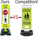 Our vs competitors Pedestrian Signs