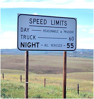 Montana speed limit sign