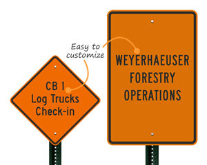 Custom log truck sign
