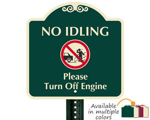 Designer no idling sign