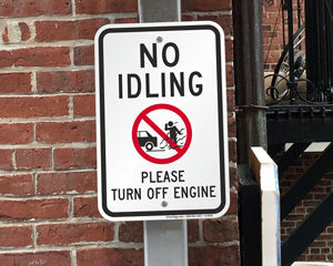 No idling turn off engine signs