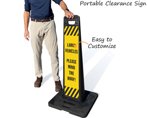 Portable garage clearance sign