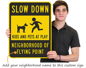 Slow Down Kids at Play Sign