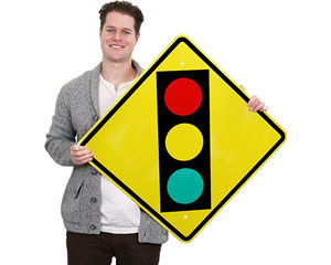 Traffic Light Ahead Signs
