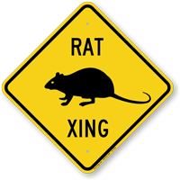 Rat Xing Road Sign