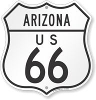 US 66 Arizona Route Marker Shield Sign