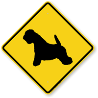 White Terrier Symbol Guard Dog Sign