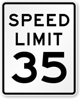 35 Speed Limit Sign