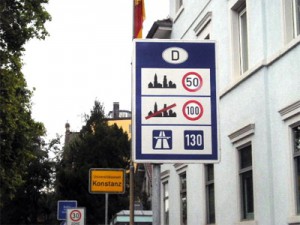 Speed limit sign in Germany