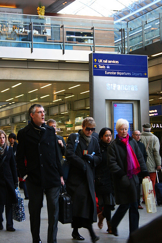 Commuters at St Pancras Station in London