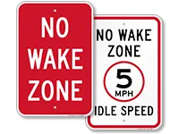 No Wake Signs