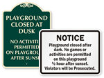 Playground Hours Signs