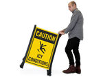 Portable Signs for Icy Parking Lots
