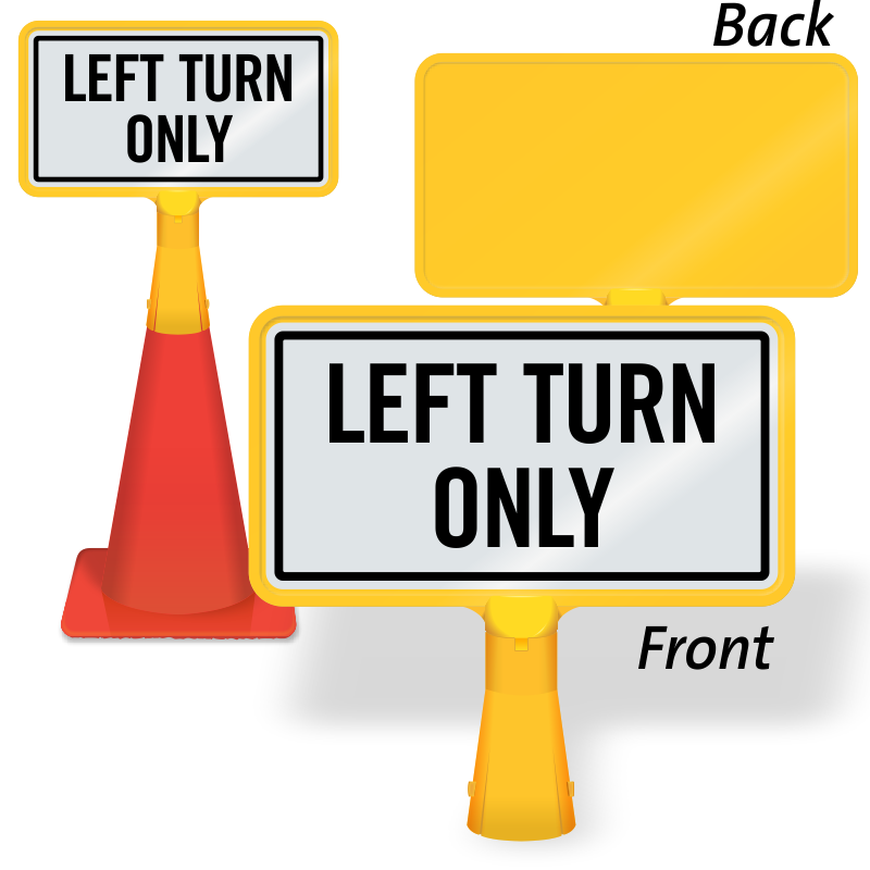 Left Turn Only ConeBoss Sign, SKU: CB-1047