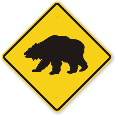 Bear Symbol Highway Route Sign 