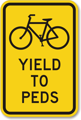 Yield To Peds with Bicycle Symbol Sign - At Best Price, SKU: K-8384