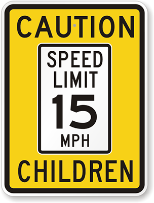Speed Limit 15 signe avec jeu en plastique 8"x12" Coroplast quartier de sécurité 