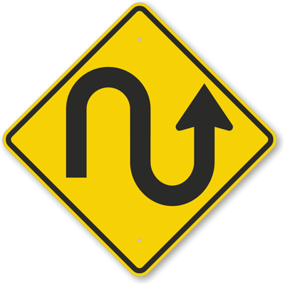Double Curve Symbol Sign, Curve Sign , SKU: K-6450