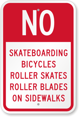 NO SKATEBOARDING Metal Street Sign
