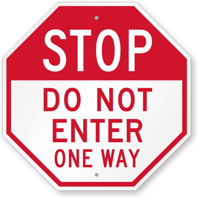 ONE WAY DO NOT ENTER Parking Signs 