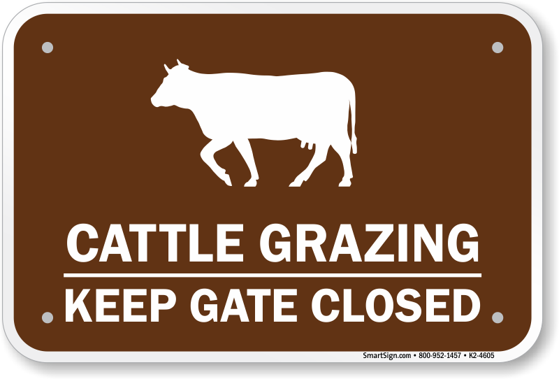 Horizontal Metal Sign Multiple Sizes Keep Gate Closed Cows Activity Farm