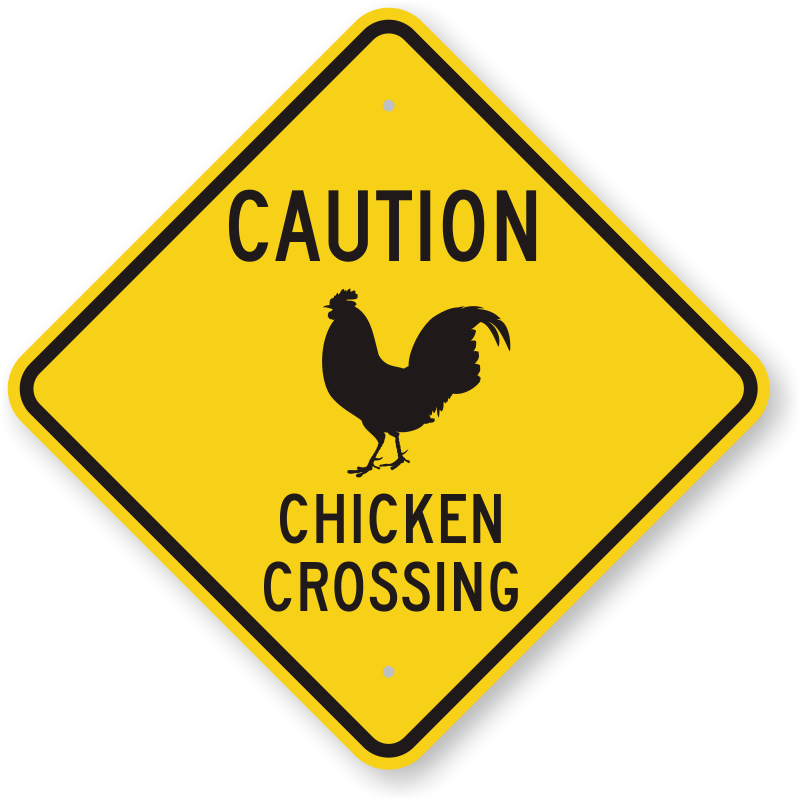 Chicken Crossing Sign NEW 12X12 Metal 