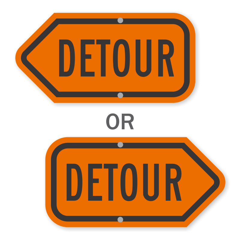 Detour Directional Sign, SKU: K2-4865
