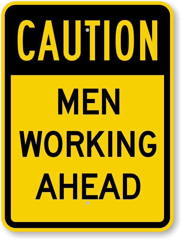 10 Year 3M Warranty. Men Working 18 x 18 Warning Sign 