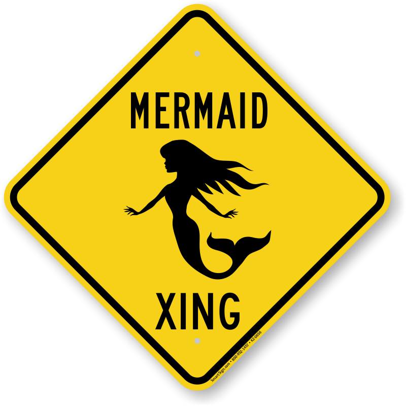 Mermaid Xing Symbol Crossing Sign, SKU: K2-0656