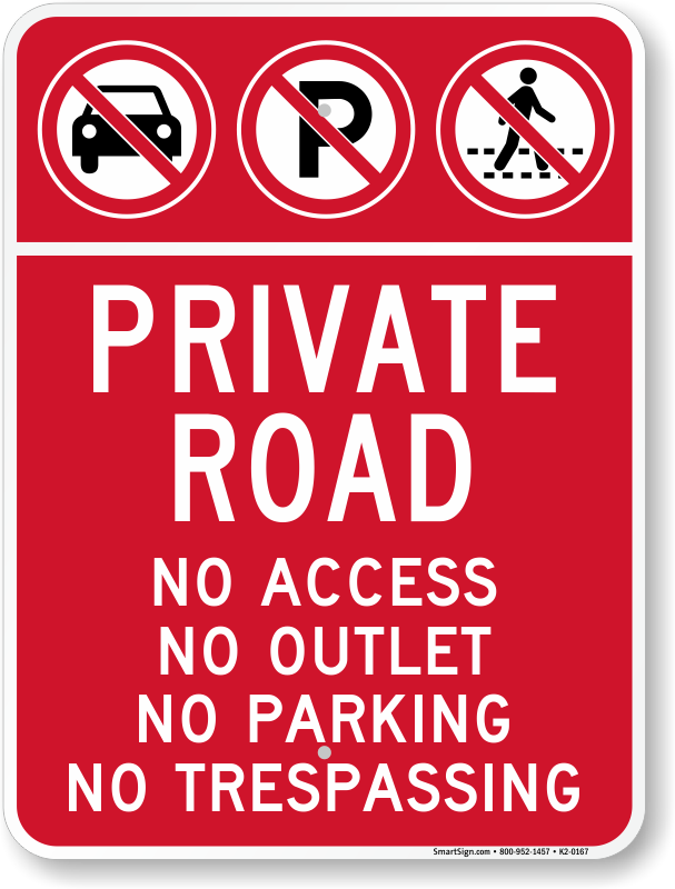 4-Pack Private Property Private Drive Keep Out Sign No Parking Sign for 4-Pack 