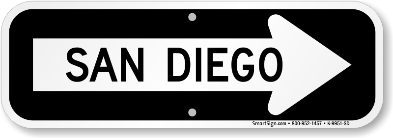 San Diego City Direction Sign - USA Traffic Direction Sign, SKU: K