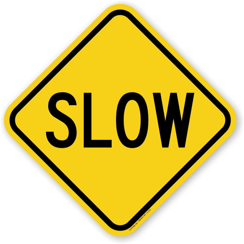 The sizes below are measured using the “sign as square” method. If you  measured the Slow sign, instead, from the top to the bottom, this  tip-to-tip ...