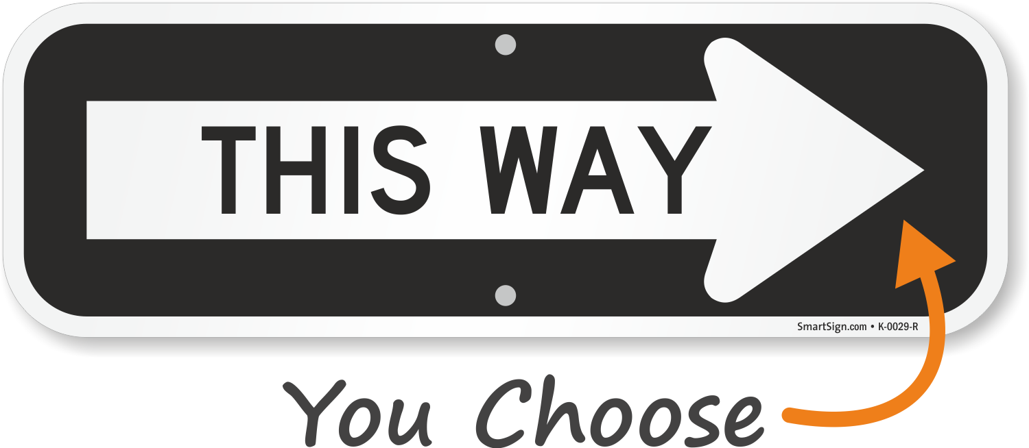 This Way Directional Sign, SKU: K-0029-R