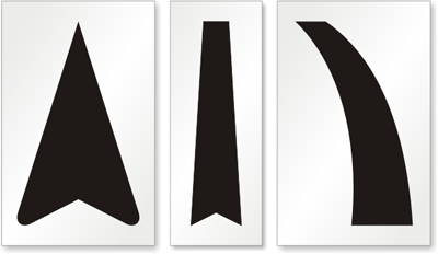 High Arrow, Straight Arrow & Curved Arrow Stencil Kit Signs, SKU: ST-0067