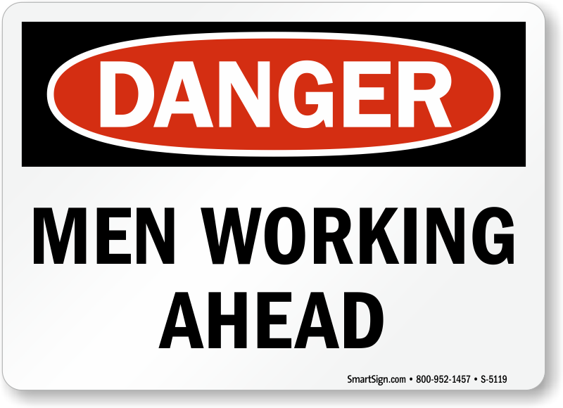 Warning Sign Men Working Above 10" x 14" OSHA Safety Sign 