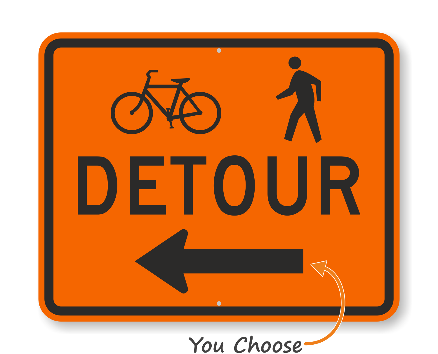 left-bicycle-pedestrian-detour