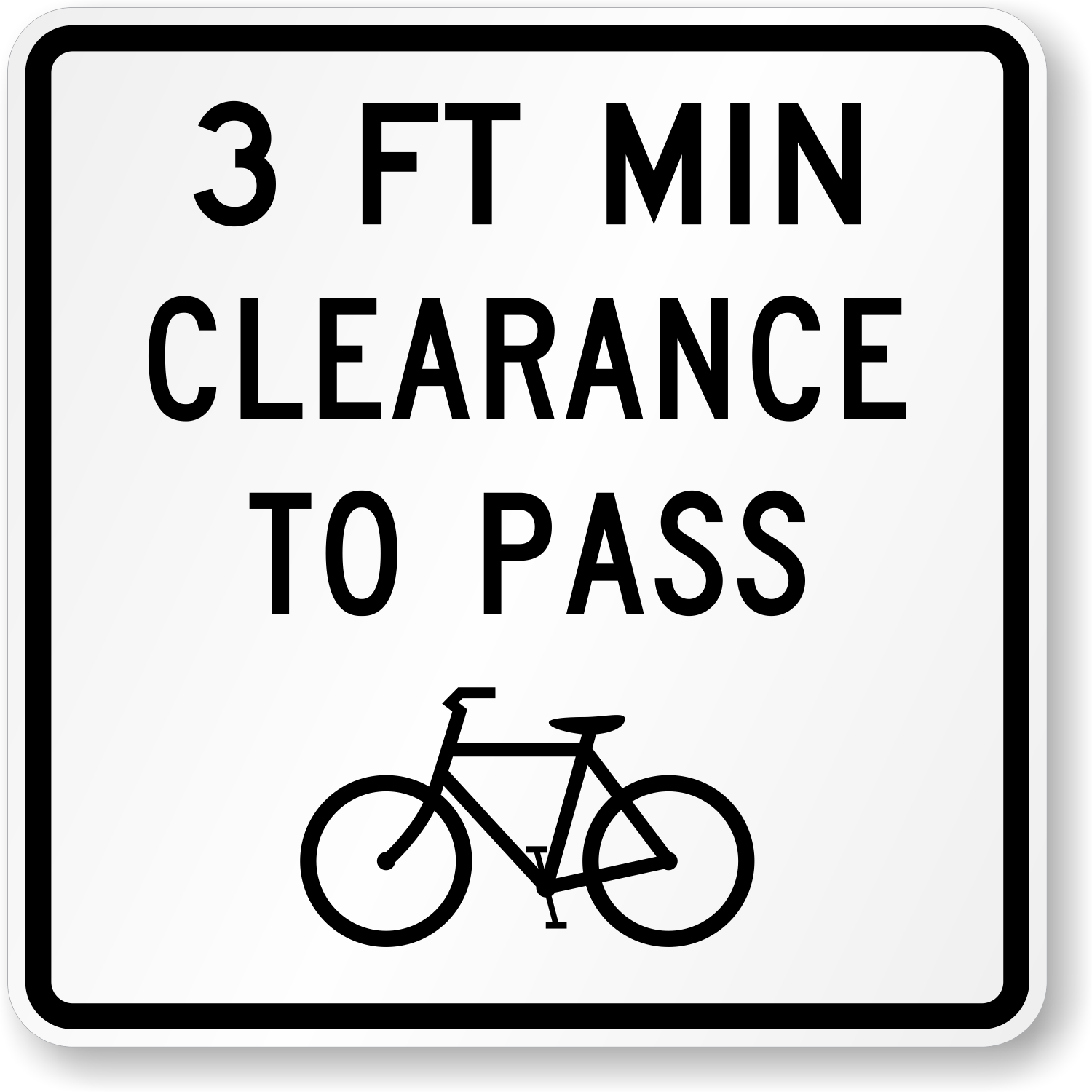 Bicycle Passing Clearance, 3 Ft Minimum - X-R4-19 Signs, SKU: X-R4-19