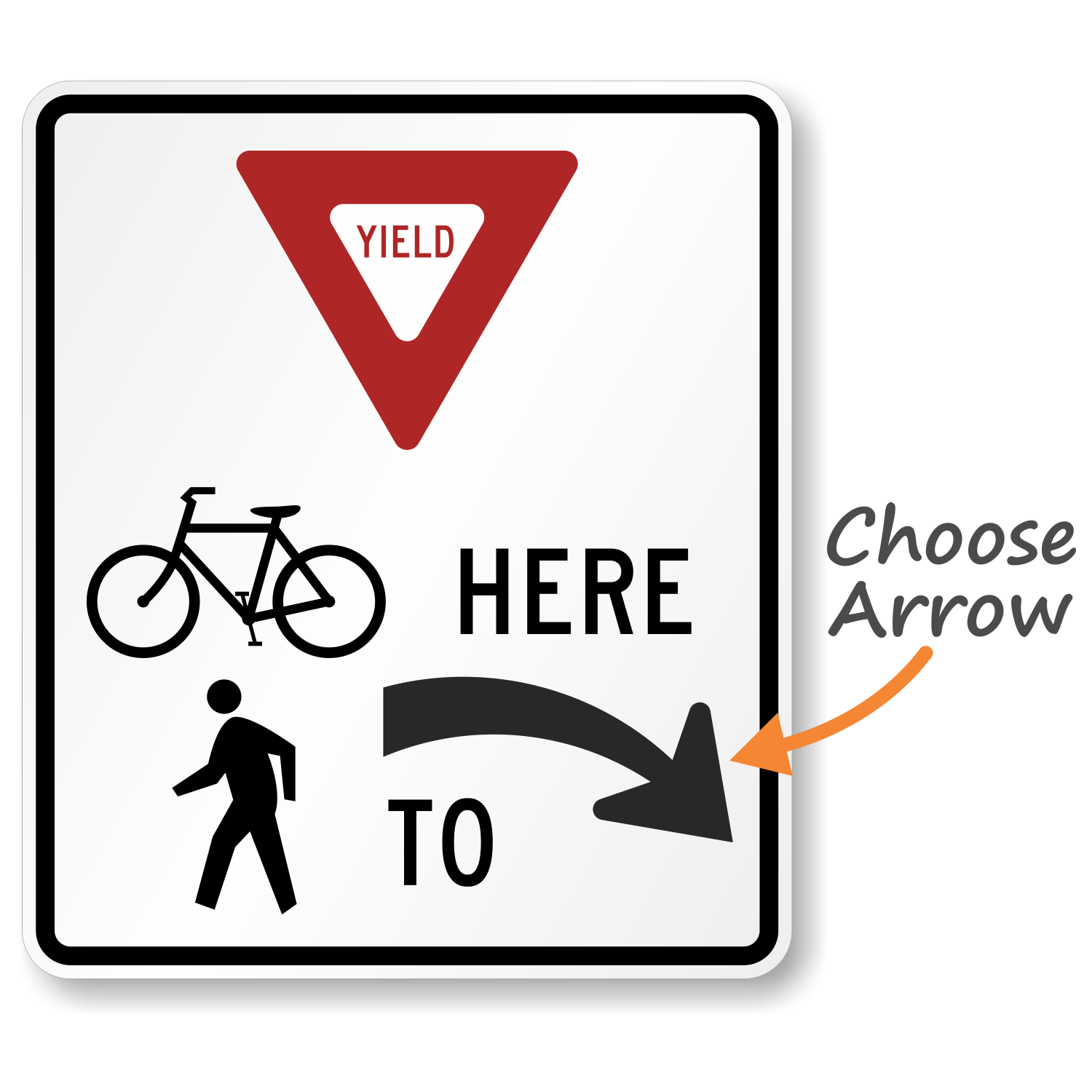 Yield Here to Trail Crossing - X-R1-5dR Signs, SKU: X-R1-5DR