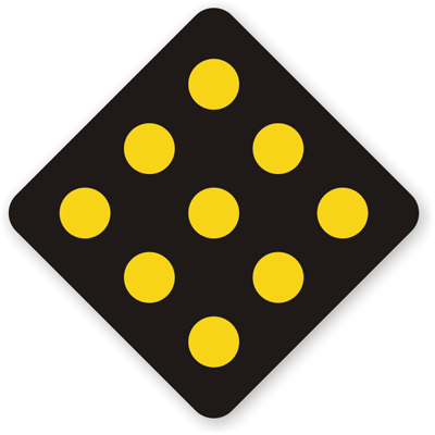 Yellow Diamond-Shaped Warning Road Signs