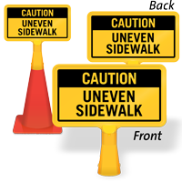 Caution Uneven Sidewalk ConeBoss Sign