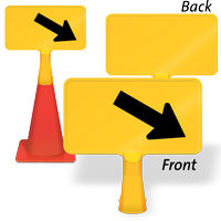 Downward Diagonal Right Arrow ConeBoss Sign
