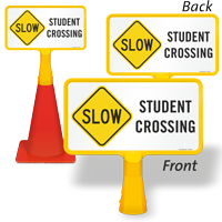 Slow Student Crossing ConeBoss Sign