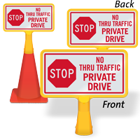 Stop No Thru Traffic ConeBoss Sign